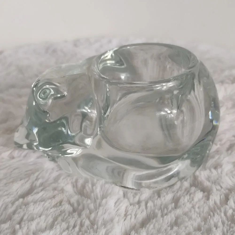 Indiana Glass Sleeping Cat Candle Holder
